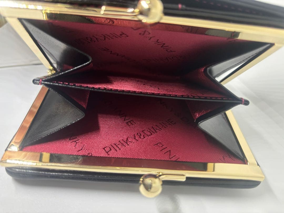 PINKY & DIANNE ソフトレオパード ヒョウ柄 口金 二つ折り財布