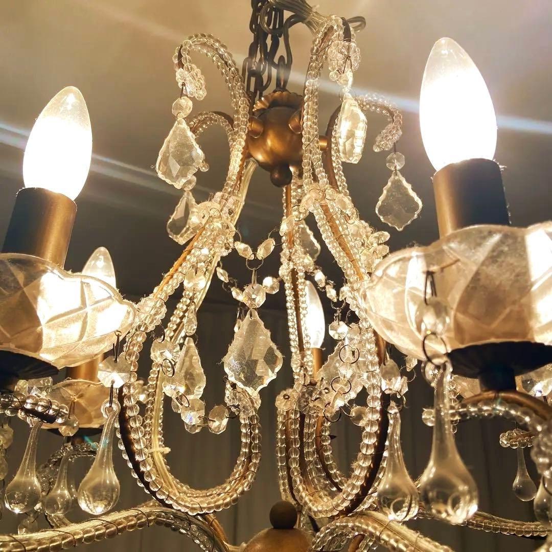 クリスタルシャンデリア ゴールド 5灯