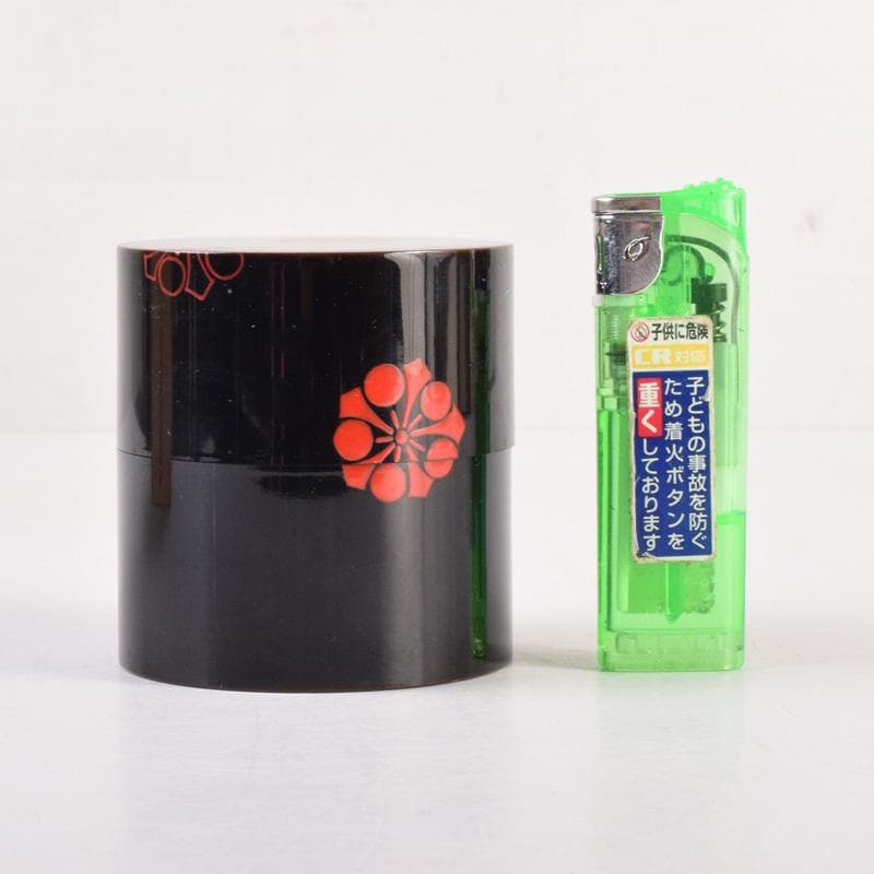 茶道具　山中塗　道場宗廣作　梅蒔絵　中次　共箱　V　8326