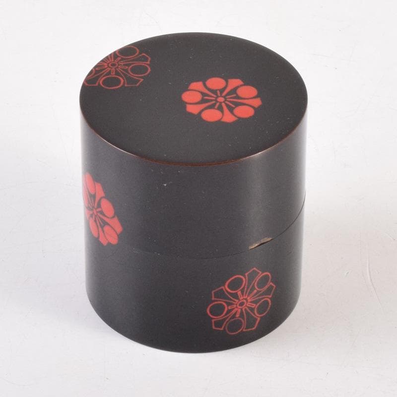 茶道具　山中塗　道場宗廣作　梅蒔絵　中次　共箱　V　8326