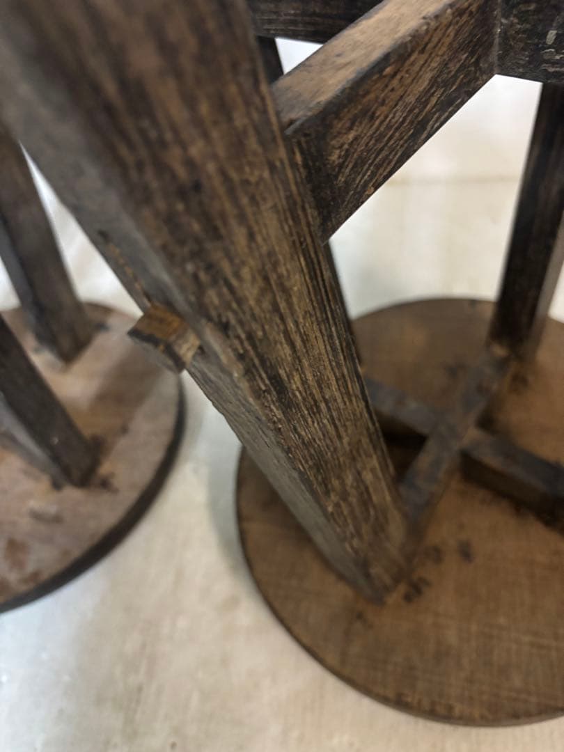 【希少2個セット‼️】昭和レトロ アンティーク ヴィンテージ風 丸椅子