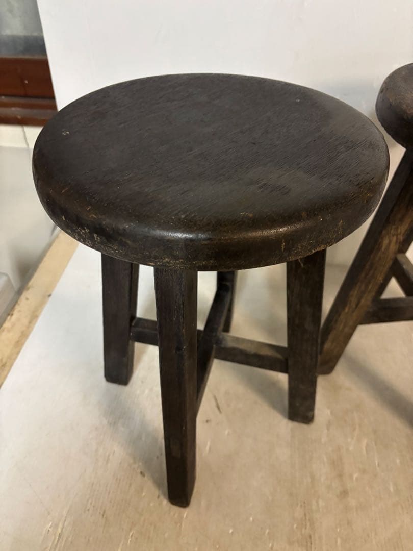 【希少2個セット‼️】昭和レトロ アンティーク ヴィンテージ風 丸椅子