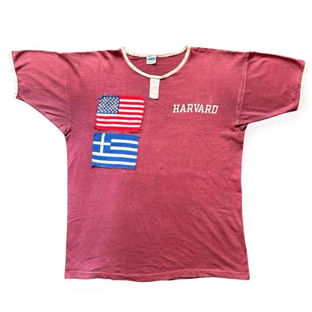 60s HARVARD COLLEGE champion リンガー Tシャツ