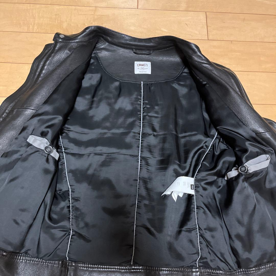 ジャケット・アウター EMMETI Andrea black lamb leather single