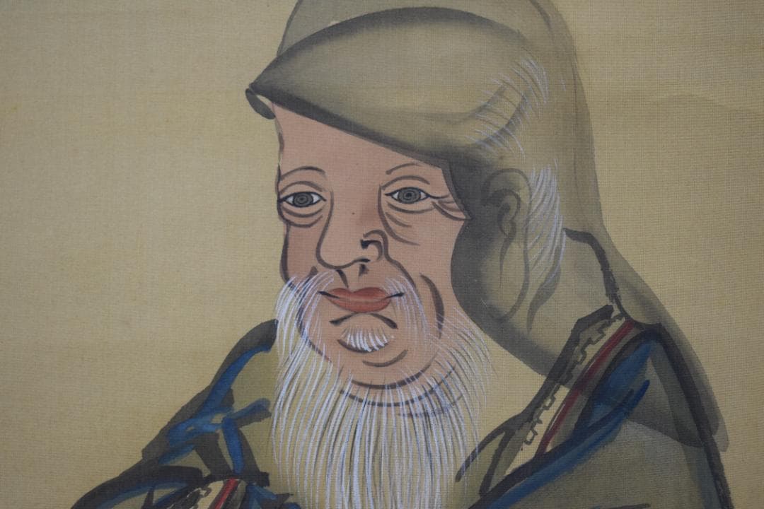 【模写】谷文晁/鹿寿老人図/寿老図/掛軸☆宝船☆Z-14　JM