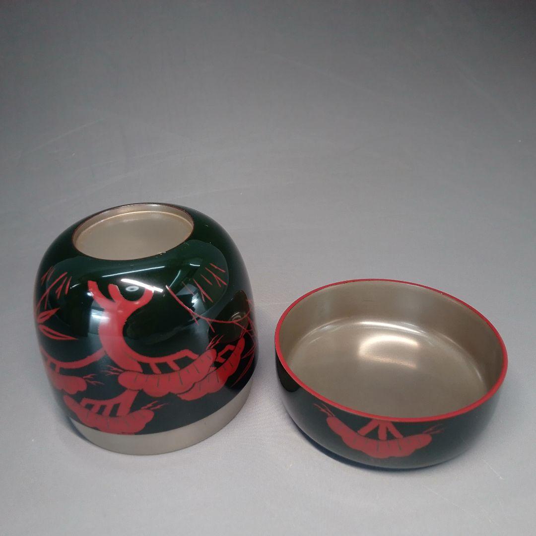 即中斎好　青漆朱蓬莱山絵　中棗　中村宗悦　内銀