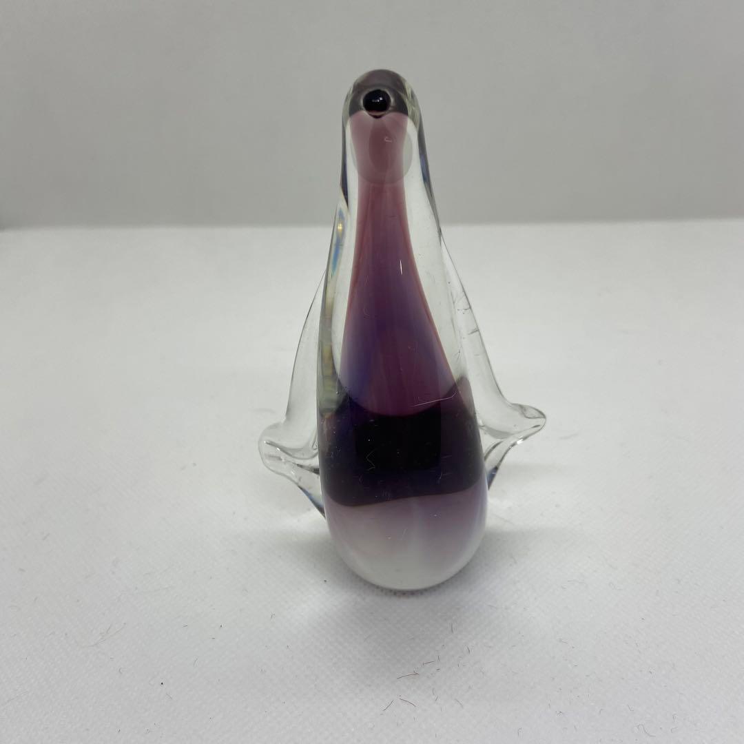 ペンギン　ガラス置物　硝子細工　オブジェ