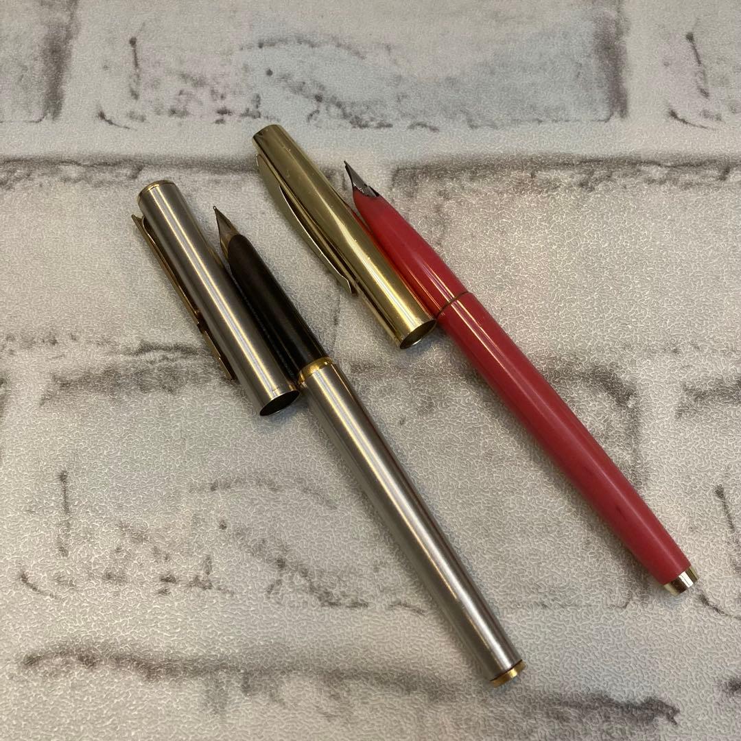 シルバー・ピンクの万年筆 2本セット