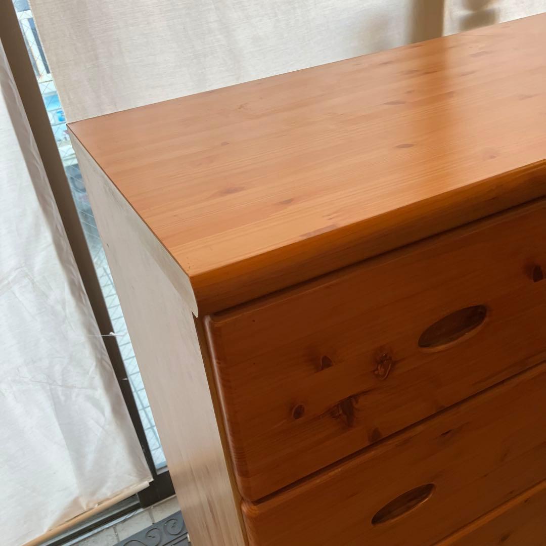 ソエジマ工芸 木製ハイチェスト コロラド 幅80 カントリー調 6段タンス