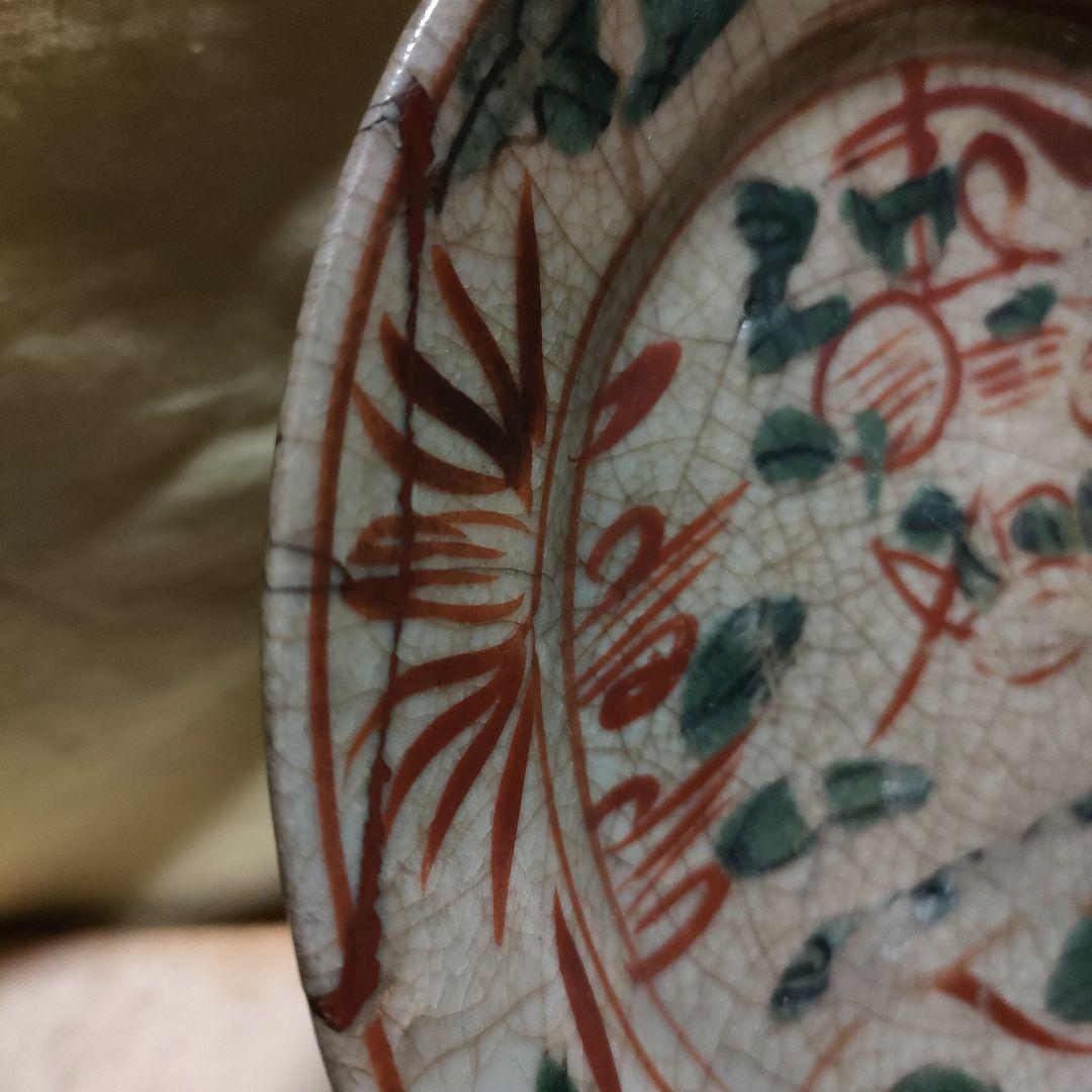 呉須赤絵　時代物　皿　骨董アンティーク
