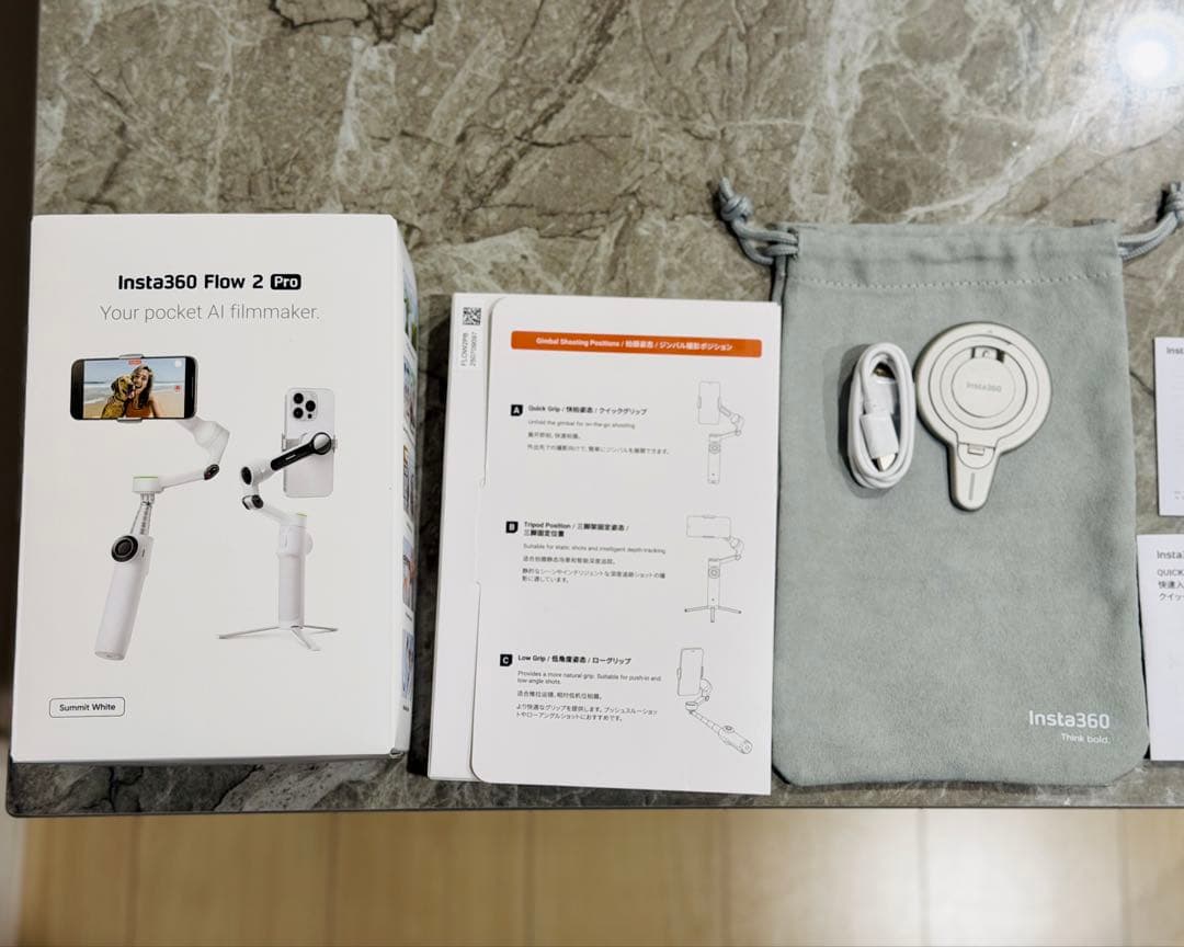 【動作確認済】Insta360 Flow2 Pro +磁気スマートフォンマウント