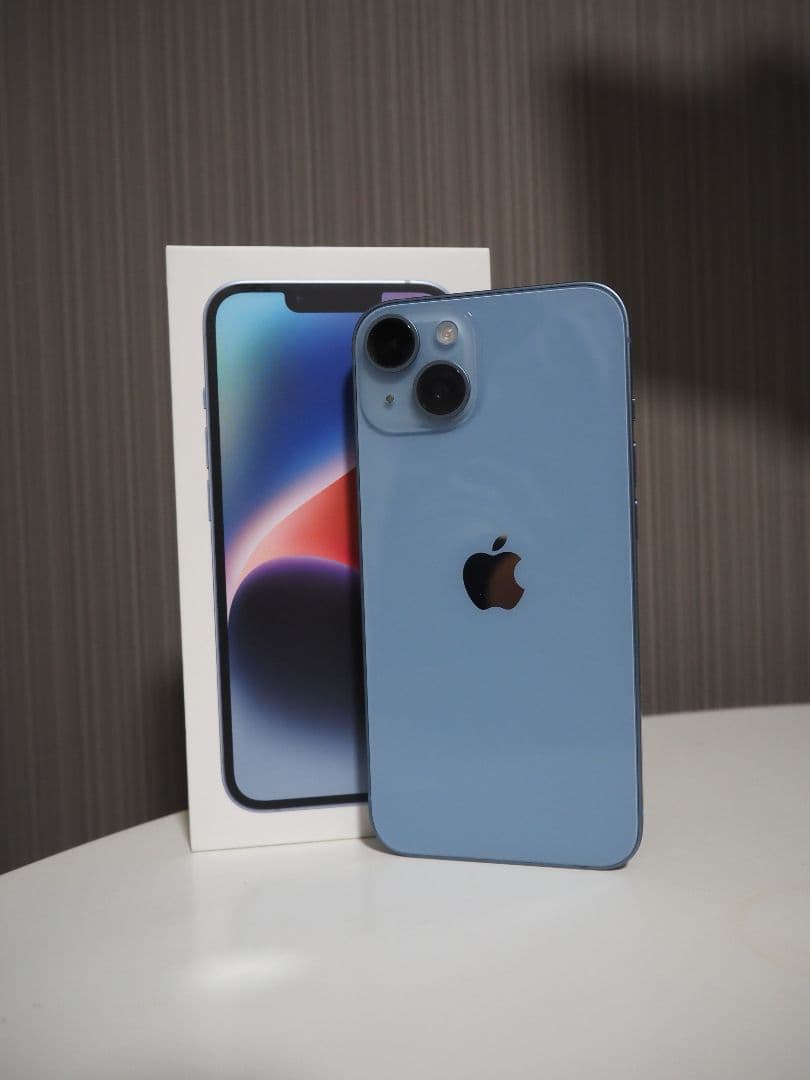 iPhone 14 ブルー 128GB SIMフリー　充電ケーブル・箱あり