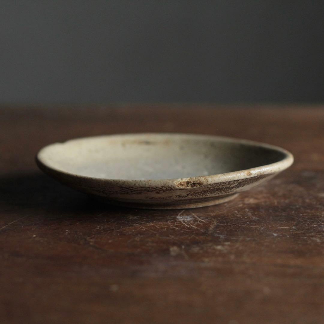 美濃 灰釉 小皿 No.3 江戸後期頃 古美術 古道具 アンティーク