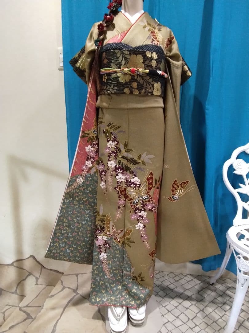 振袖フルセット、正絹振袖成人式、重ね衿、帯揚げ帯締め、西陣高級袋帯、襦袢