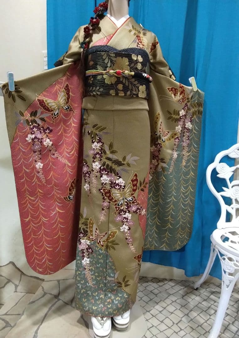 振袖フルセット、正絹振袖成人式、重ね衿、帯揚げ帯締め、西陣高級袋帯、襦袢