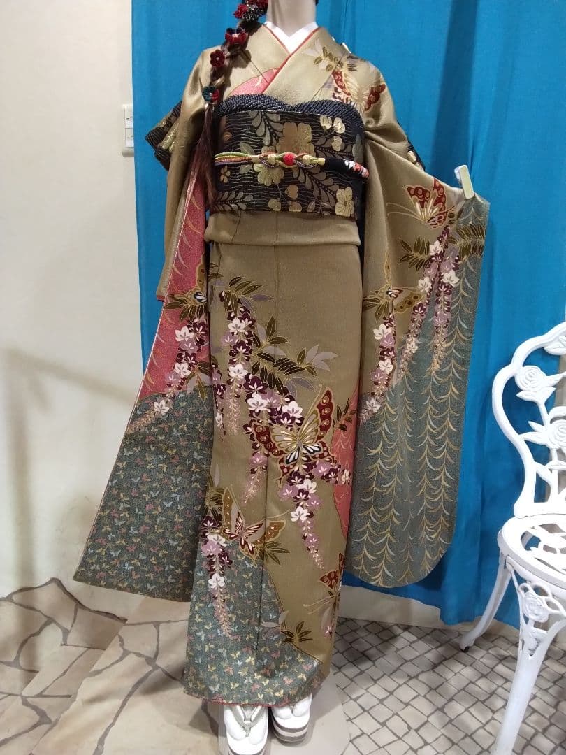 振袖フルセット、正絹振袖成人式、重ね衿、帯揚げ帯締め、西陣高級袋帯、襦袢