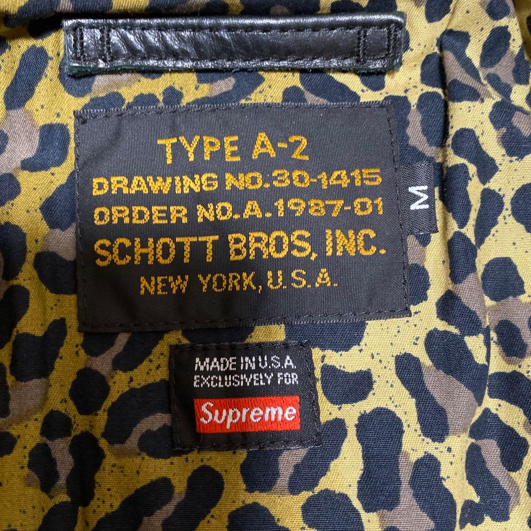 【supreme × schott】希少 TYPE A-2 レザージャケット M