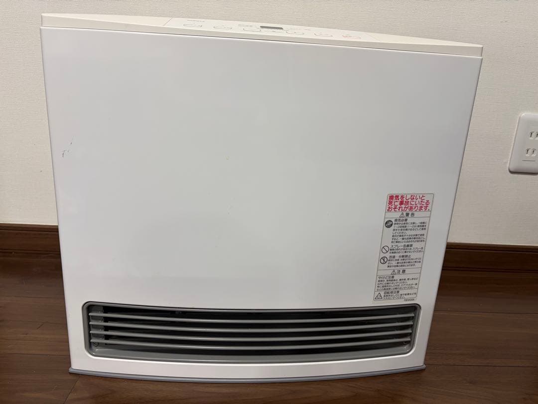 ノーリツ　ヒーター ガスファンヒーター ホワイト ガスホース付き