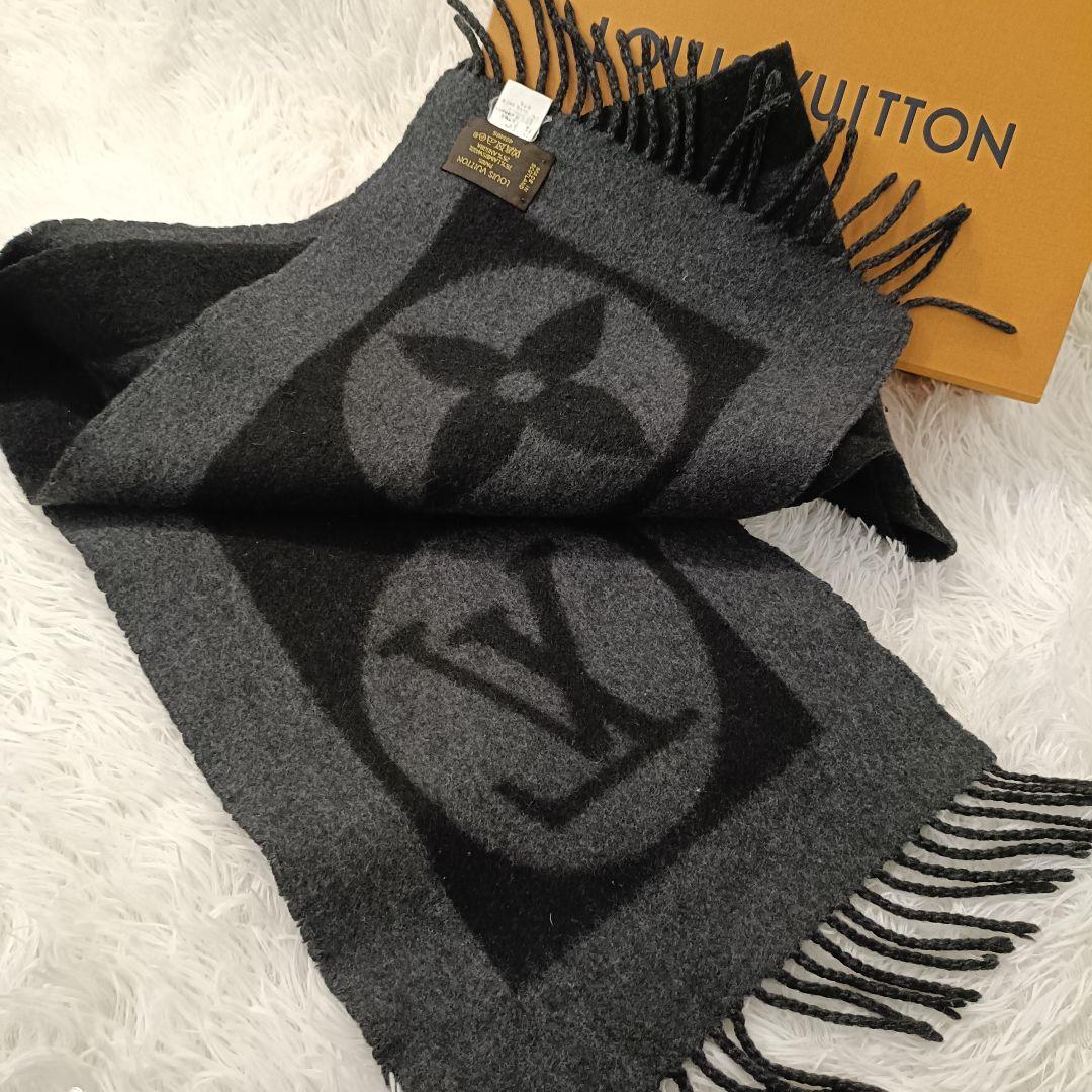 a*c様 極美品✨️　Louis Vuitton ブラック　グレー　マフラー　ヴ