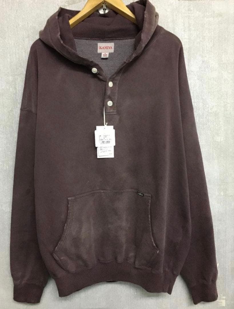カミヤ 25ss M 新同タグ付き フェード ダメージ加工 スウェット パーカー