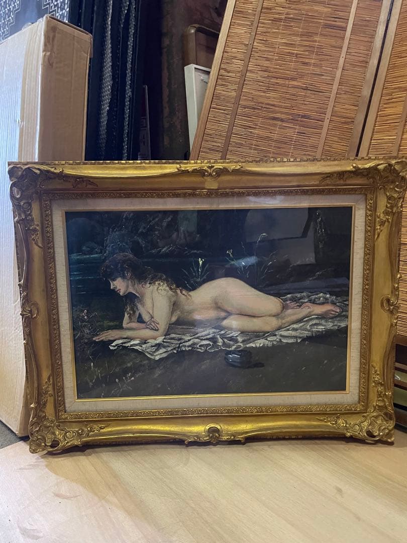 aqua蔵出し　模写　無名　裸女　油絵　山本芳翠《裸婦》？