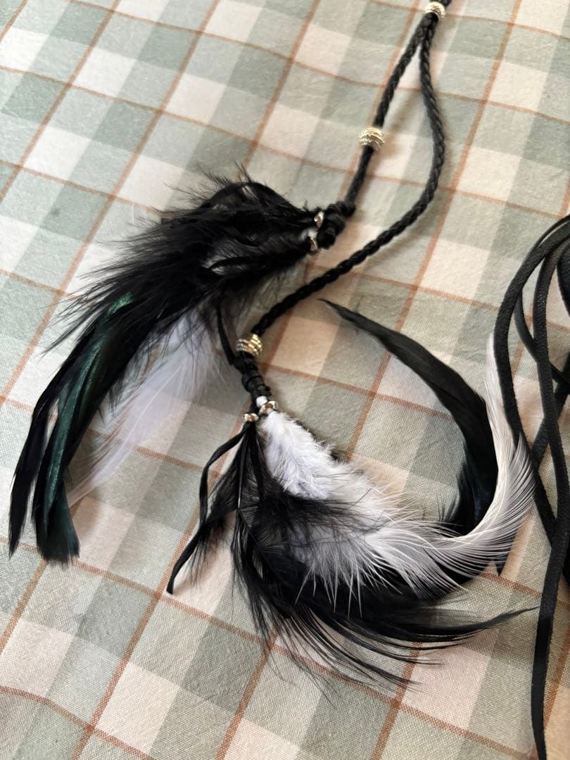 kmrii似 天然石 羽フリンジ ネックレス