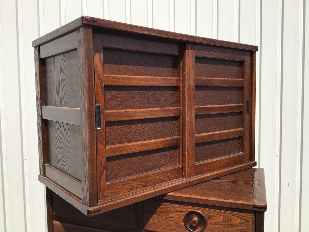 55万相当 高級民芸家具 北海道家具 国産ニレ材使用 遊木民 チェスト 北欧風