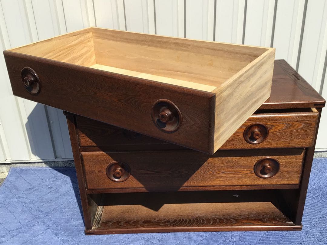 55万相当 高級民芸家具 北海道家具 国産ニレ材使用 遊木民 チェスト 北欧風