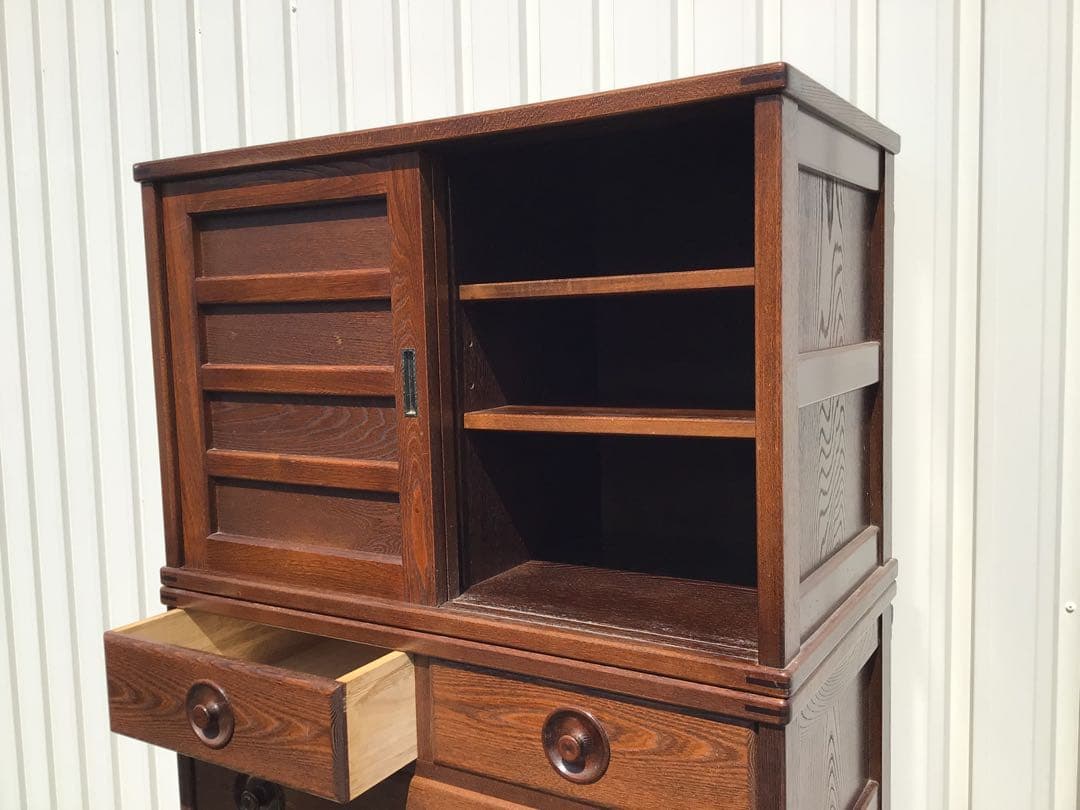 55万相当 高級民芸家具 北海道家具 国産ニレ材使用 遊木民 チェスト 北欧風