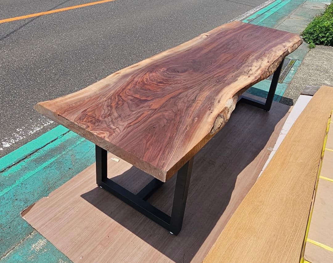 ブラックウォールナット　一枚板　ウォールナット　ダイニング　テーブル　特大　杢