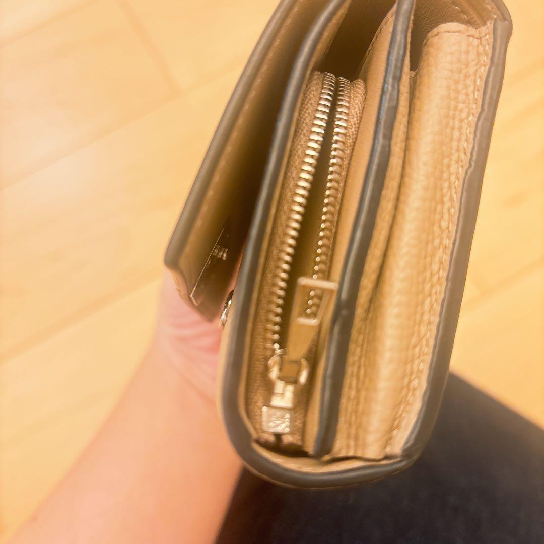 LOEWE 二つ折り財布 アナグラム　サンド