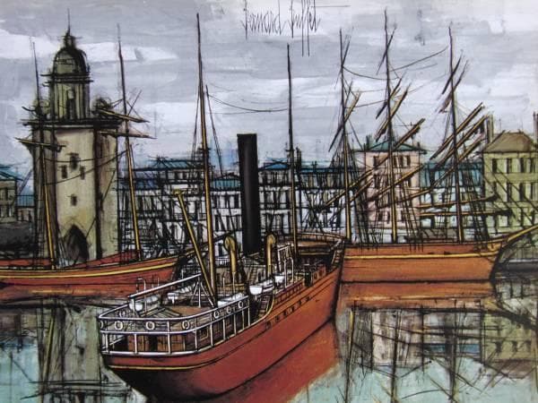 ベルナール・ビュッフェ「La Rochelle」希少画集の額装画
