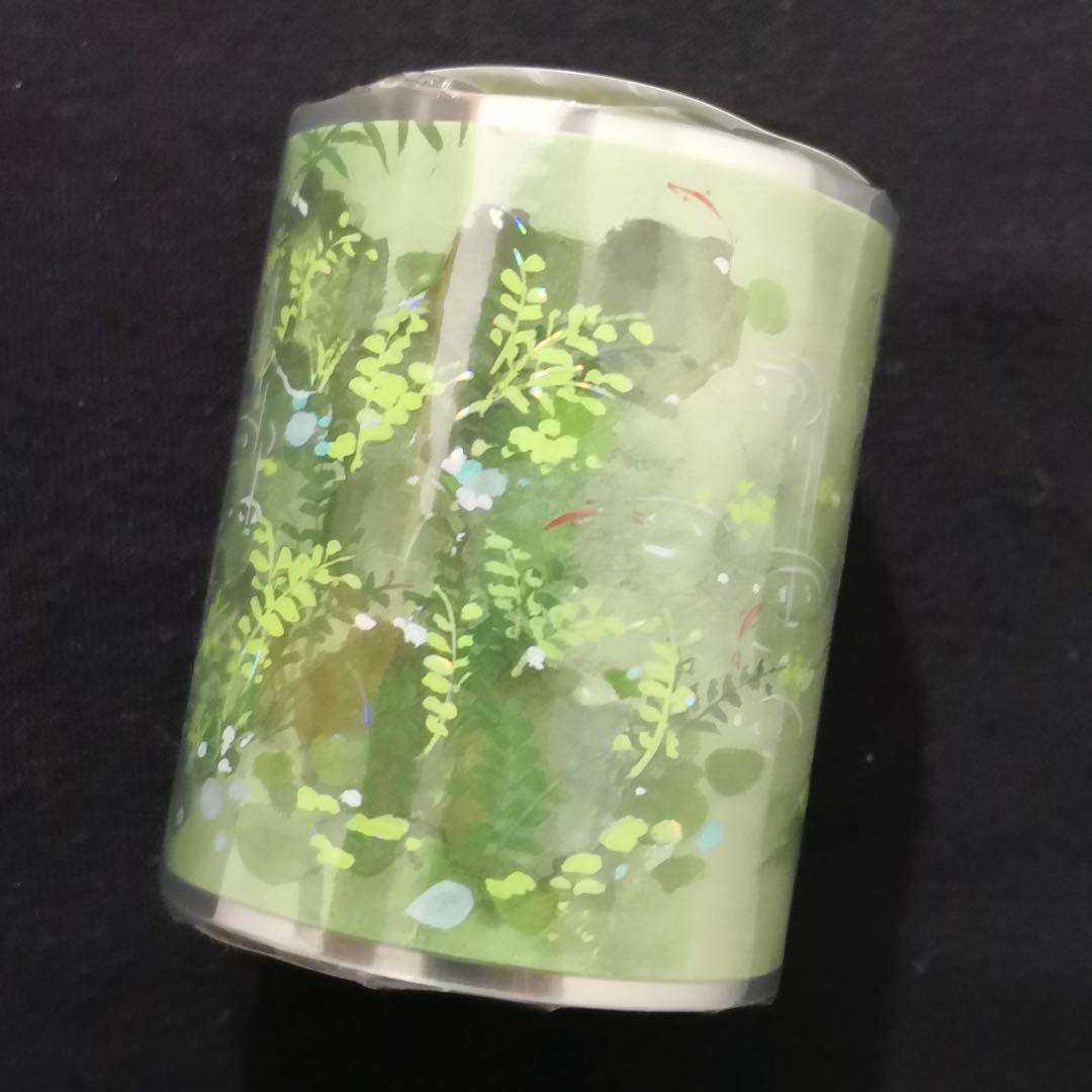 【8767】海外　マステ　3/5/m巻売り　貝殻光　小石潭　金魚　景色