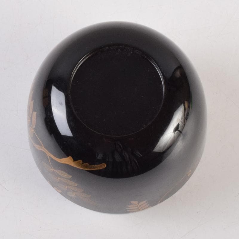 茶道具　輪島塗　荒井喜峰作　藤蒔絵　大棗　共箱　V　9102