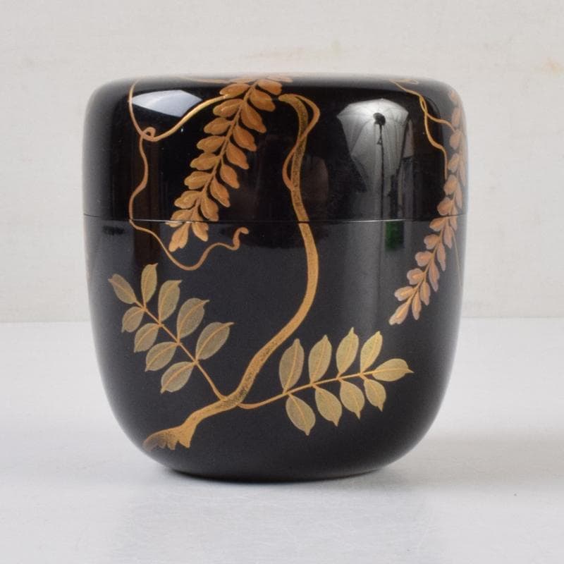 茶道具　輪島塗　荒井喜峰作　藤蒔絵　大棗　共箱　V　9102