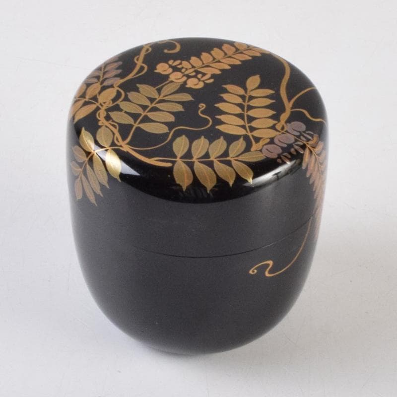 茶道具　輪島塗　荒井喜峰作　藤蒔絵　大棗　共箱　V　9102