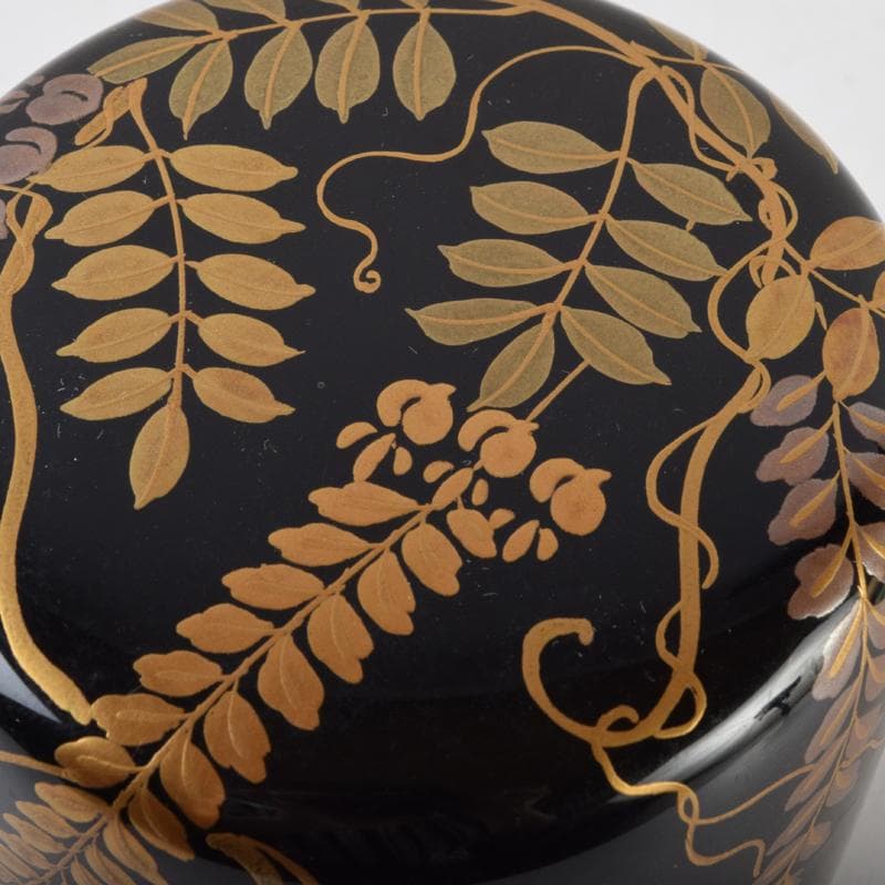 茶道具　輪島塗　荒井喜峰作　藤蒔絵　大棗　共箱　V　9102