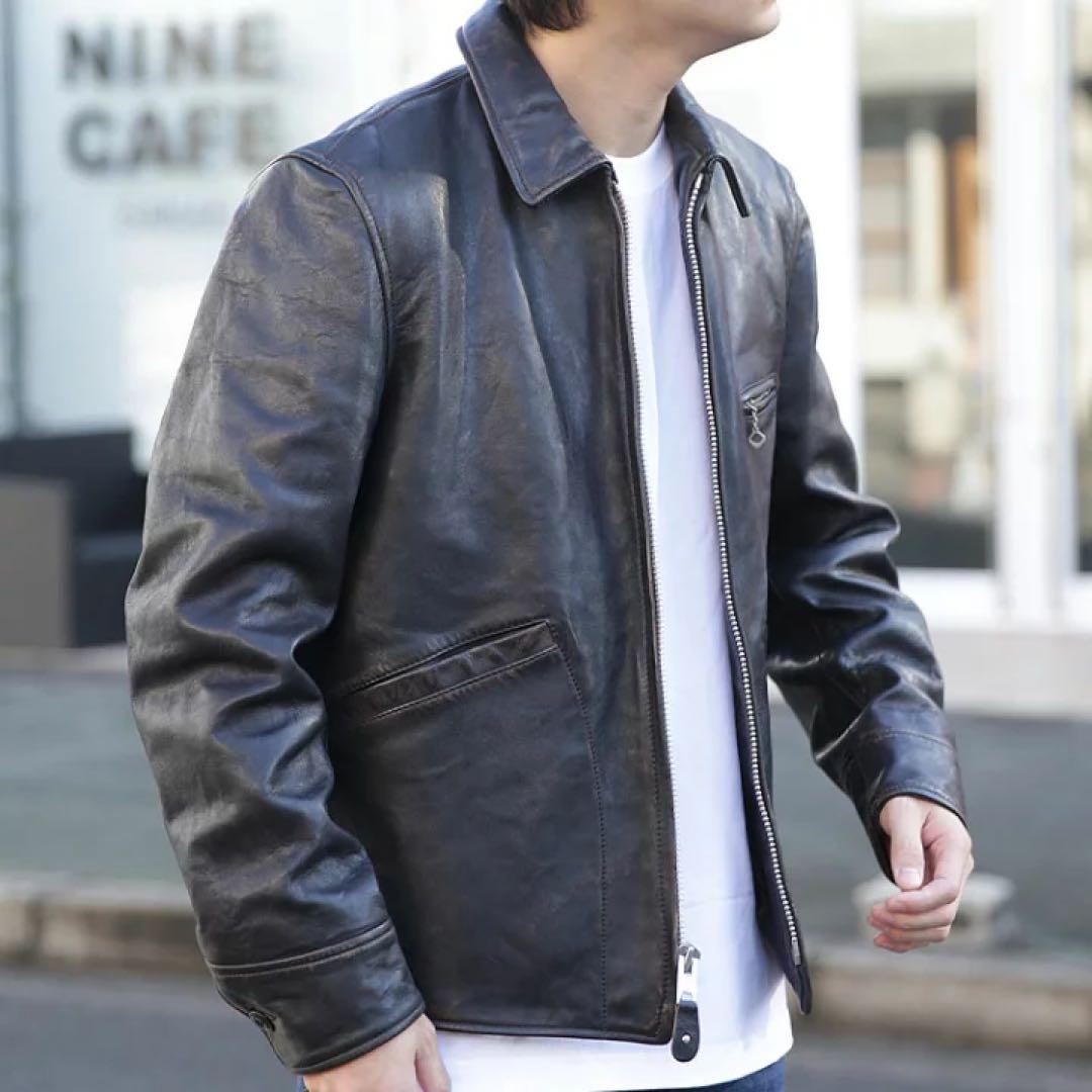 よ*ん様 ショット　スポーツレザージャケット　シングルライダース　ラムレザー