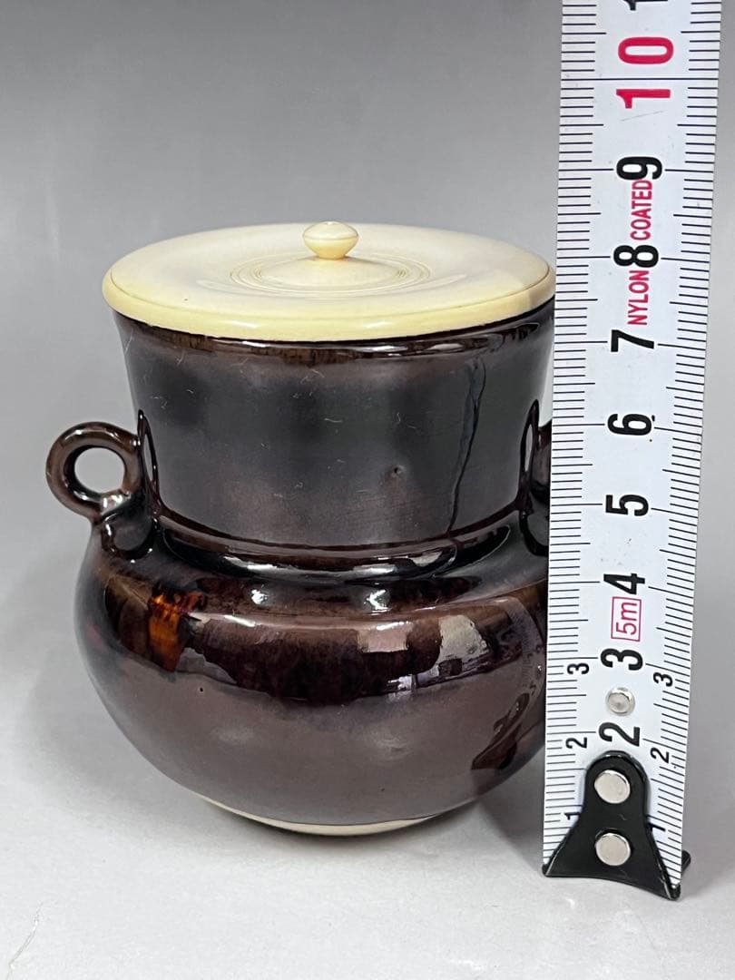 E573 茶入　鮟鱇　桶谷定一　茶道具　茶器　茶入耳付