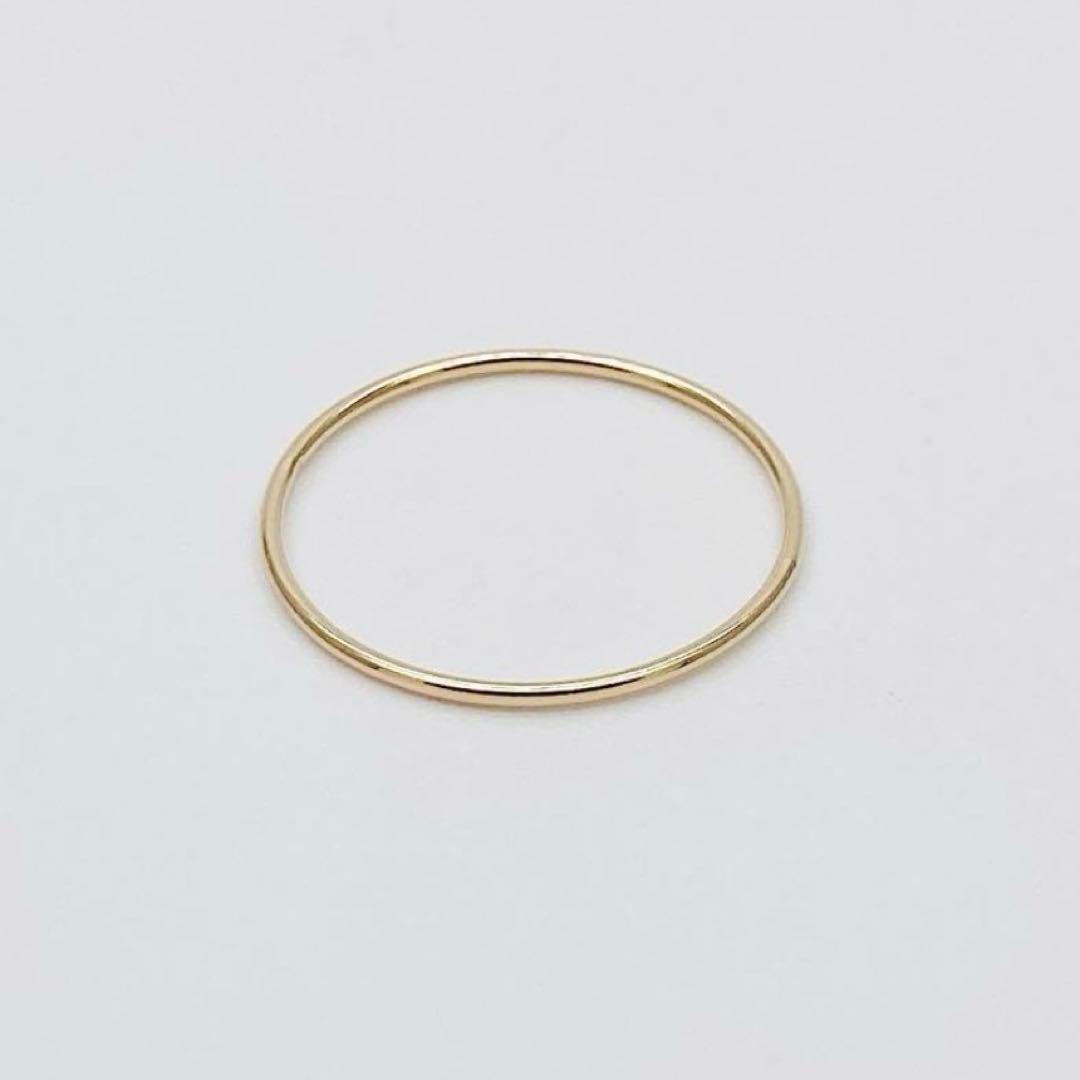 新品　K18 シンプルリング 15号　18金　日本製