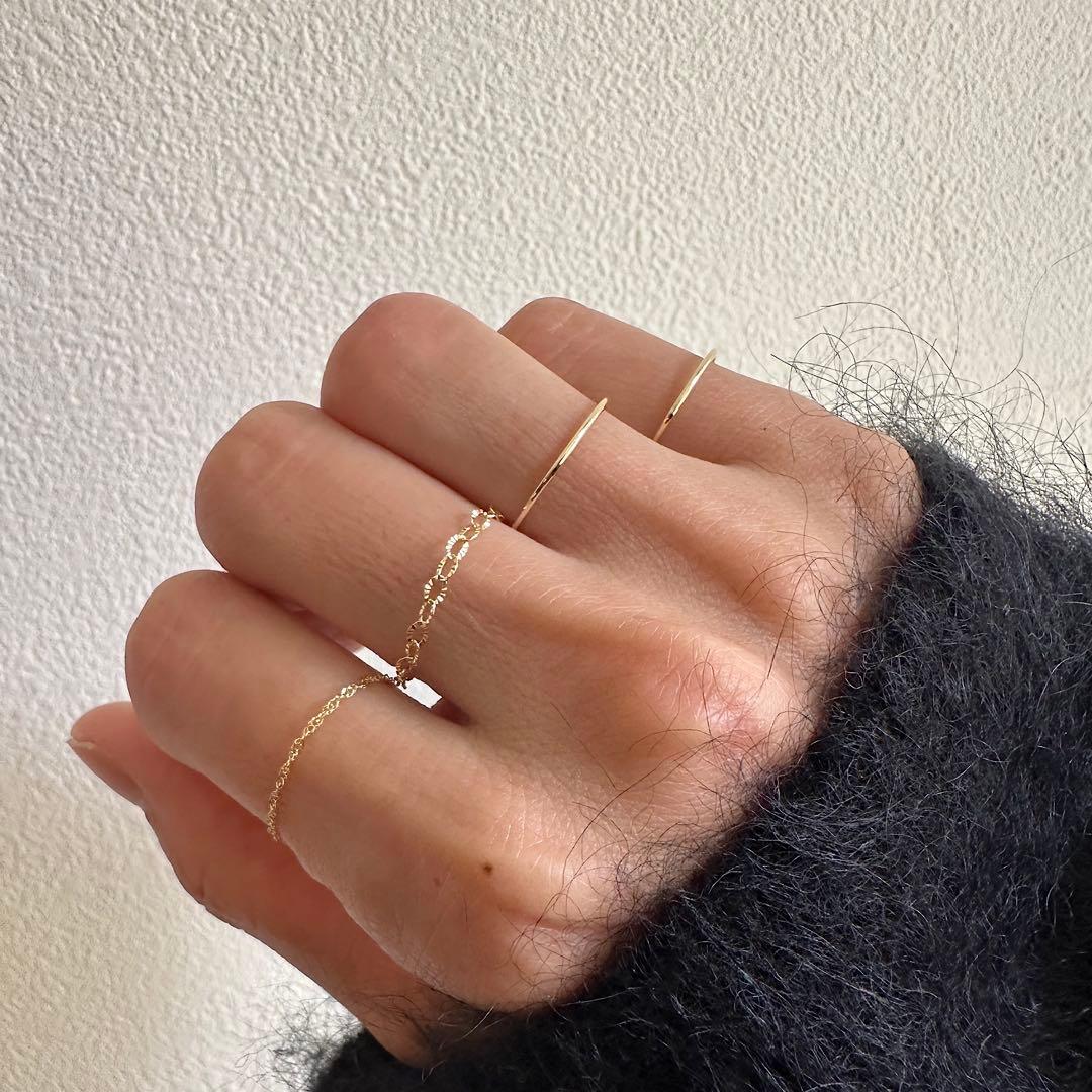 新品　K18 シンプルリング 15号　18金　日本製