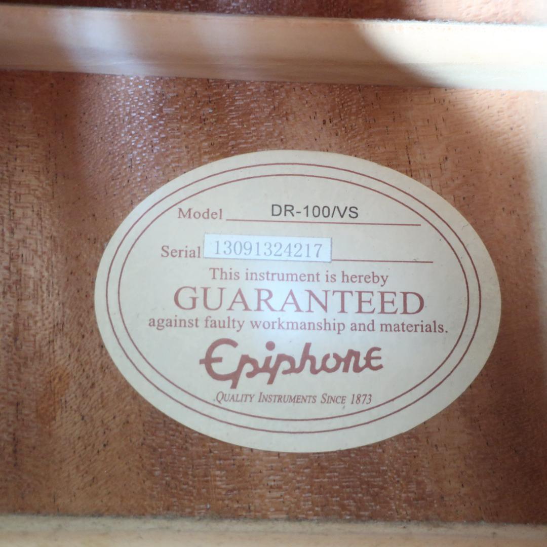 弦交換Epiphone DR-100/VS アコースティックギター 純正ケース付