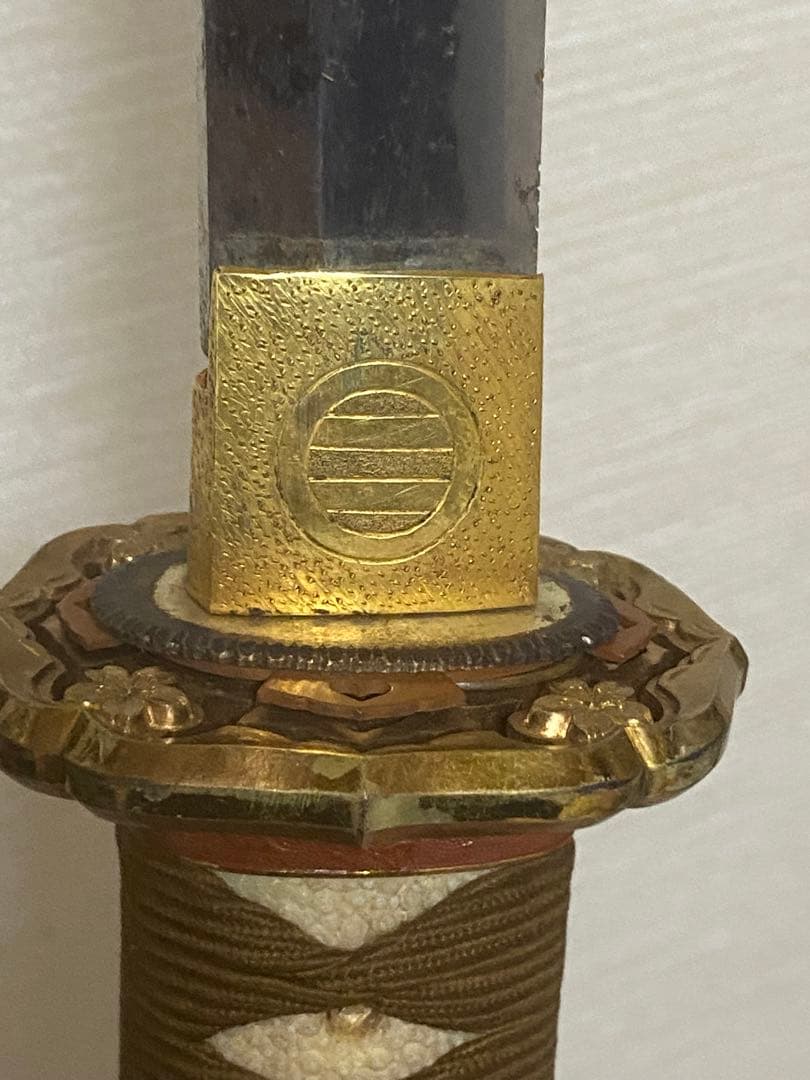 軍刀革鞘付き竹刀日本刀模造刀日本軍指揮官刀全長100cm