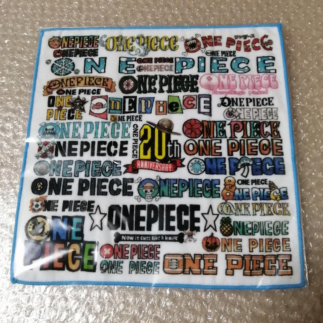 希少 ワンピース 連載20周年記念 ロゴがいっぱい ミニタオル