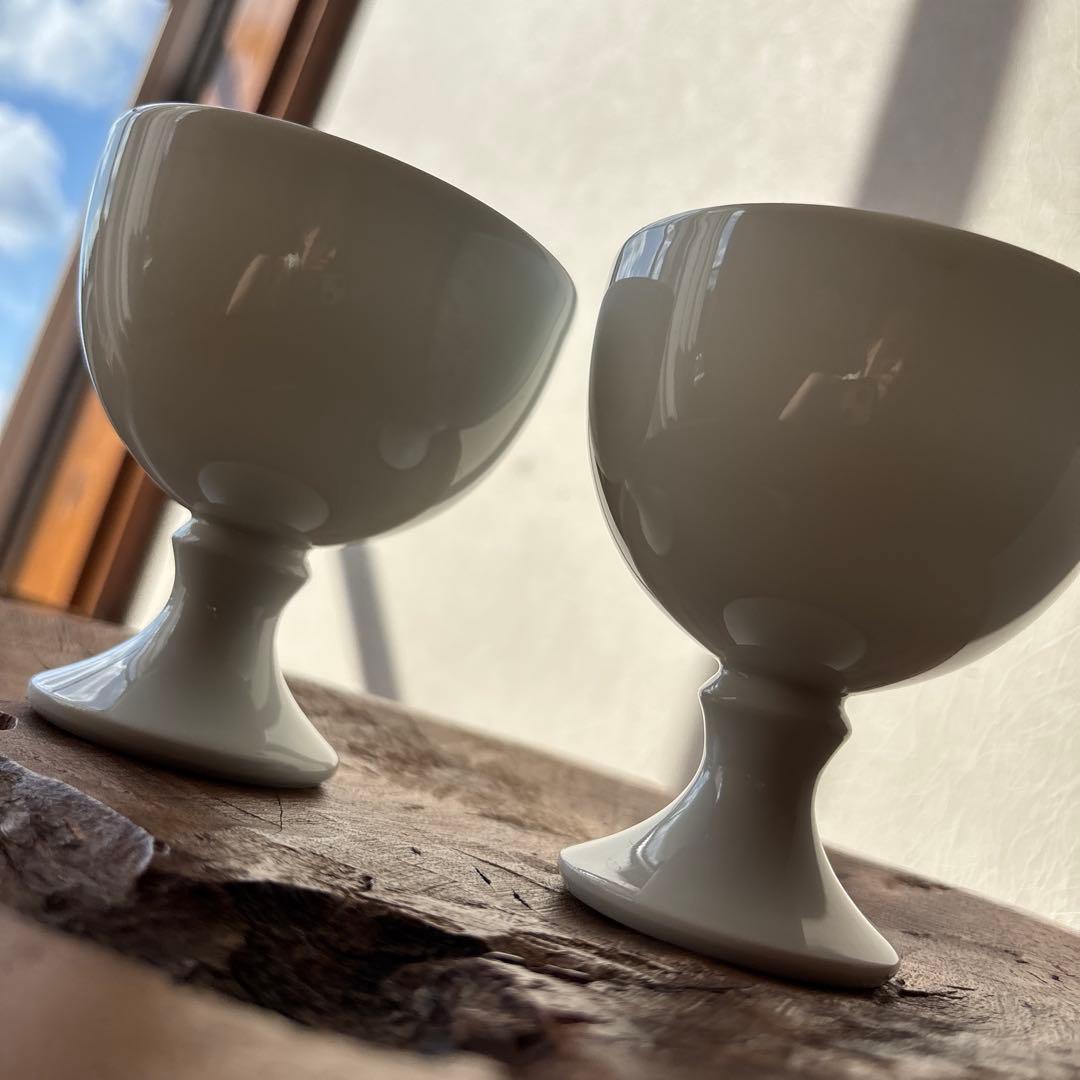 有田焼　人間国宝　井上萬二作　白磁ワインカップセット