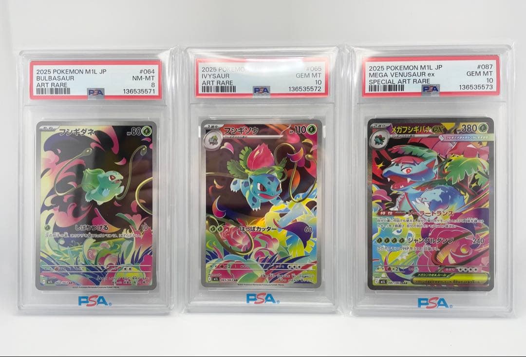 フシギダネ フシギソウ メガフシギバナex SAR 3連番　psa10 psa8