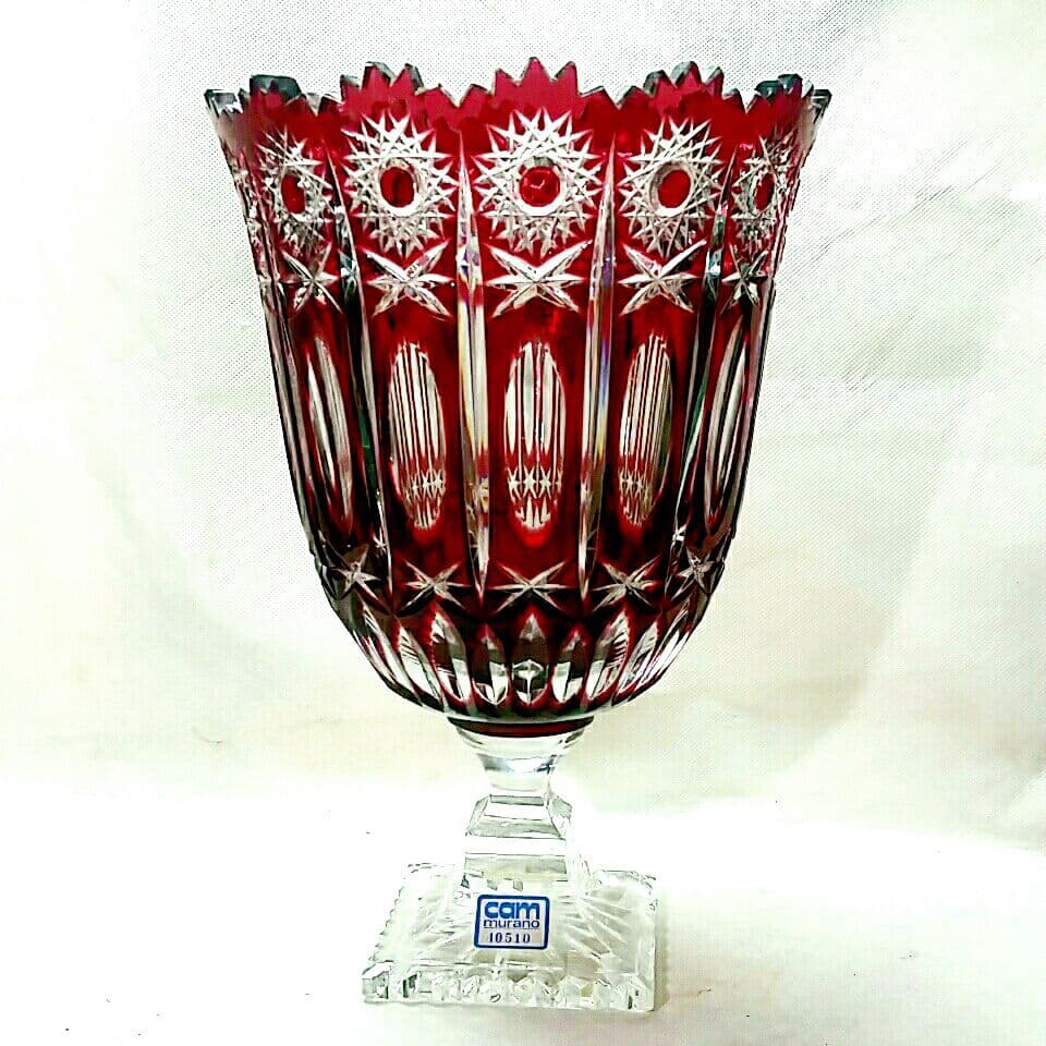 Murano Glass ムラノ カット 大型 花瓶