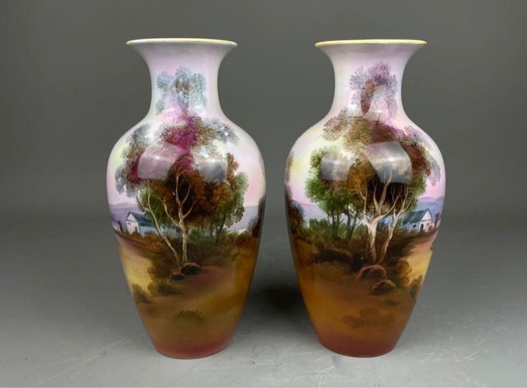 Noritake オールドノリタケ 花入 花器 ペイント金彩1900年代 明治期