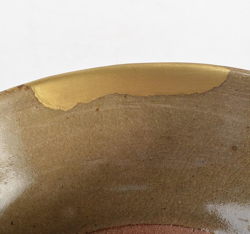 中国　越州窯青磁　茶碗　鉢　金継ぎ直し　時代箱　V　R4867