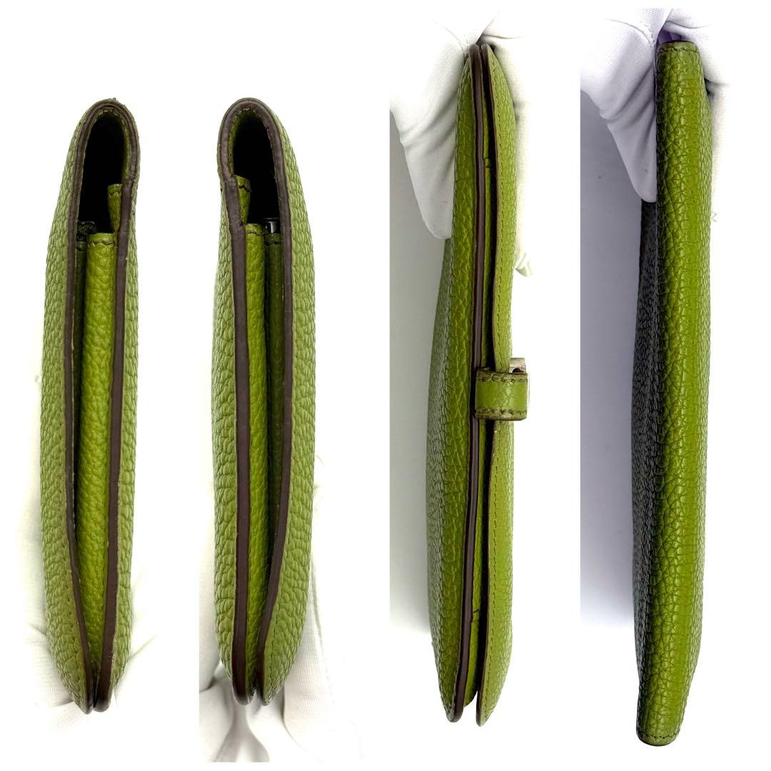 極上美品✨エルメス ドゴン GM デュオ グリーン 長財布 P25